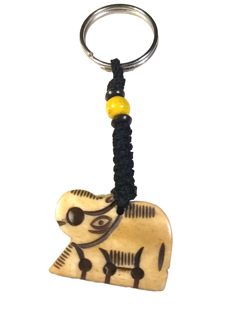 Stone Art Elephant Hand Carved Etched Unique Keychain